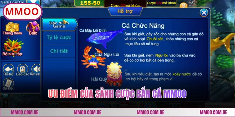Ưu điểm của sảnh cược bắn cá MMOO